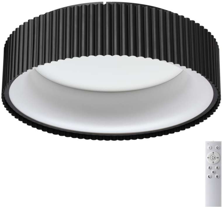 Потолочный светильник светодиодный с холодным белым светом Sonex Sharmel 7712/56L металл/акрил/белый/черный LED 56Вт 3000-6500К D460 IP20 пульт ДУ