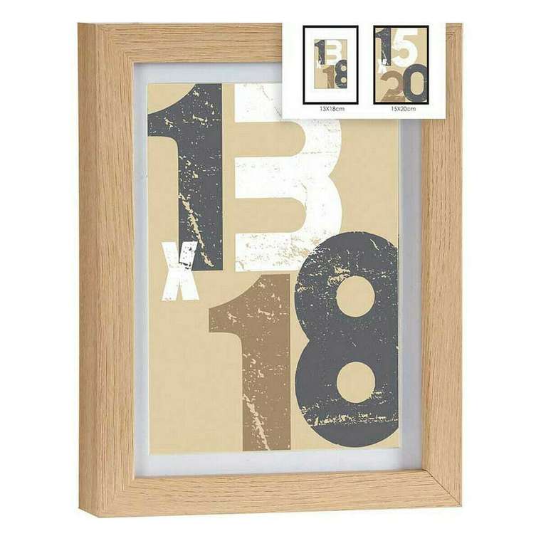 Фоторамка 18 x 23 x 2,5 cm Натуральный Cтекло Деревянный MDF (6 штук)