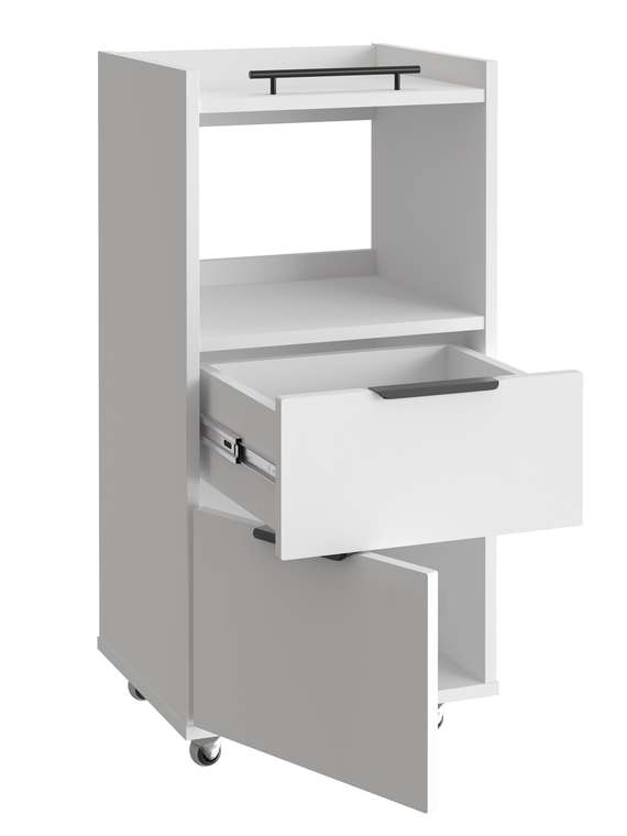 Тумба комбинированная К-33 цвет белый структурный/меренга