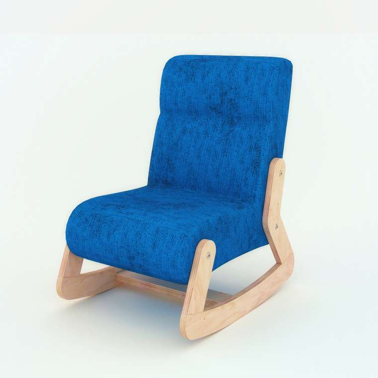 Кресло-качалка детское с высокой спинкой "WOODY" синее