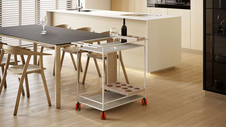 Сервировочный стол Скейт белого цвета