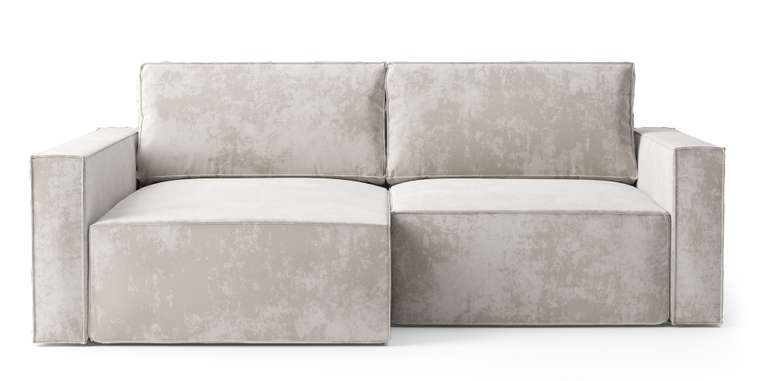 Угловой диван-кровать Софт бежевого цвета левый