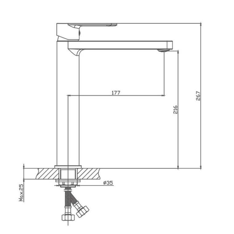 Смеситель для раковины Haiba HB11617, хром