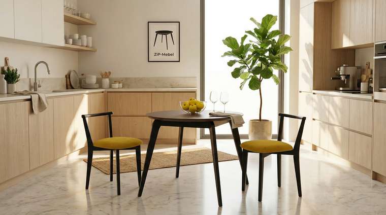 Стол обеденный Arki К 100 черно-коричневого цвета