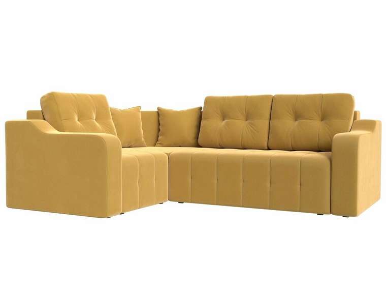 Угловой диван-кровать Кембридж желтого цвета левый угол