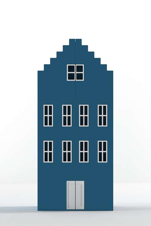 Двойной шкаф-домик Брюгге Medium синего цвета
