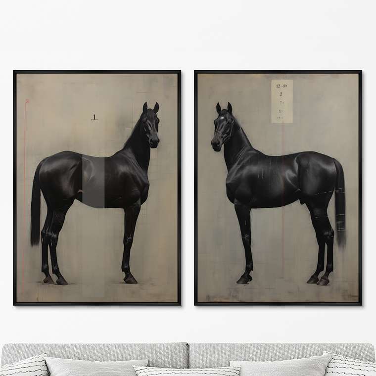 Набор из двух репродукций картин The Horses, 2024г.