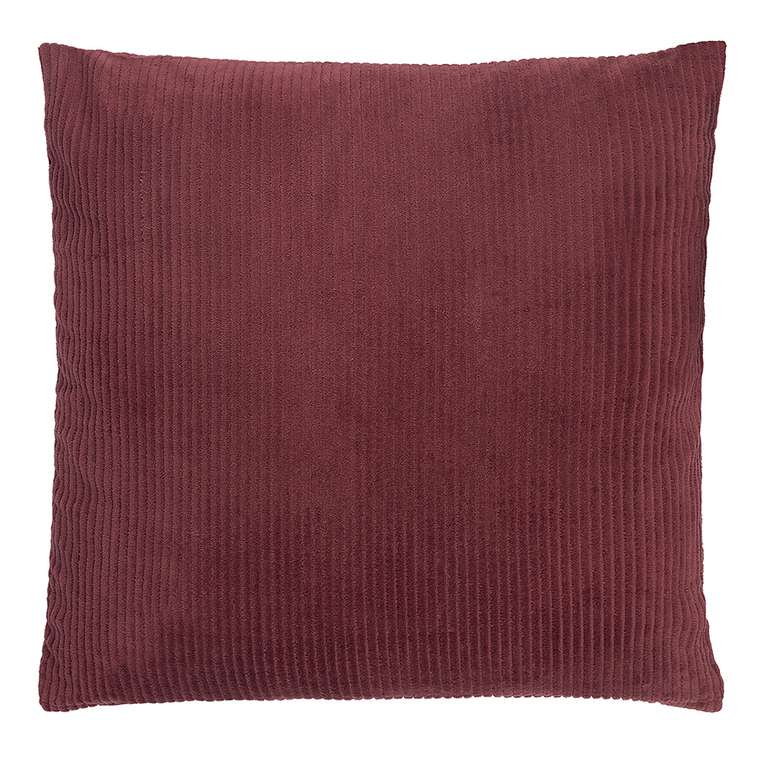 Чехол на подушку фактурный из хлопкового бархата Essential 45х45 бордового цвета