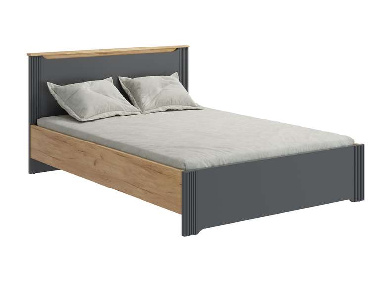 Кровать с основанием Эмилия 140х200 серого цвета