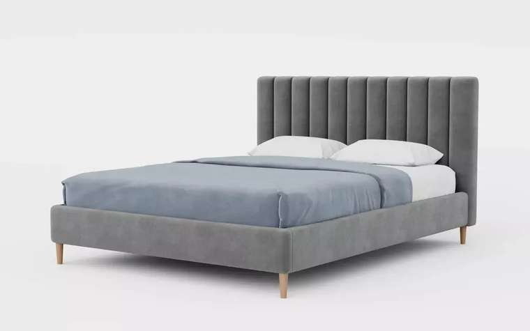 Кровать Эль 160х200 серого цвета без подъемного механизма