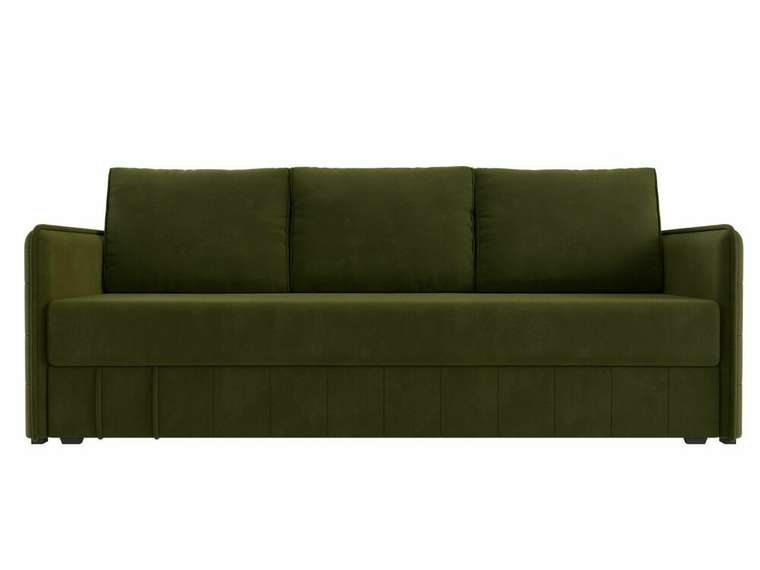 Прямой диван-кровать Слим зеленого цвета с пружинным блоком