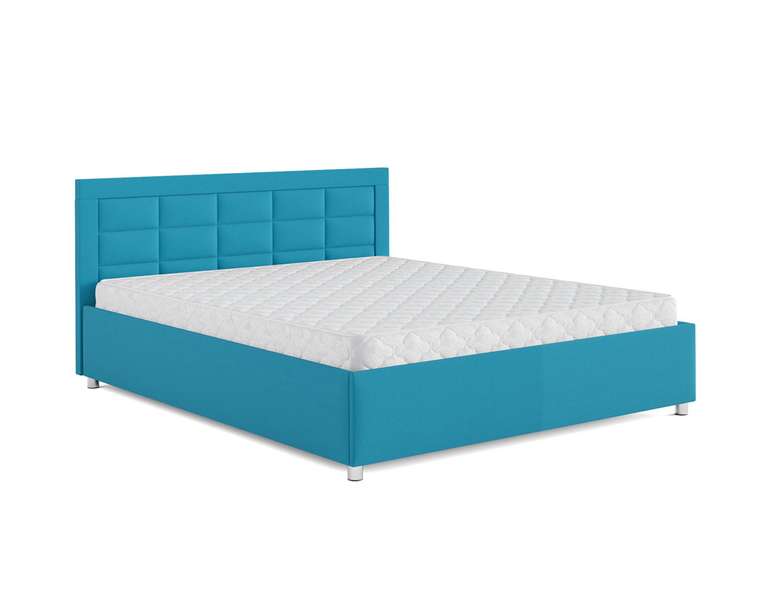 Кровать Версаль 160х190 темно-голубого цвета с подъемным механизмом (рогожка)