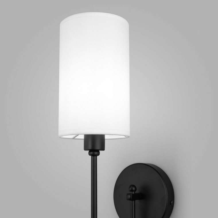 Настенный светильник с тканевым абажуром 60164/1 черный Abbey