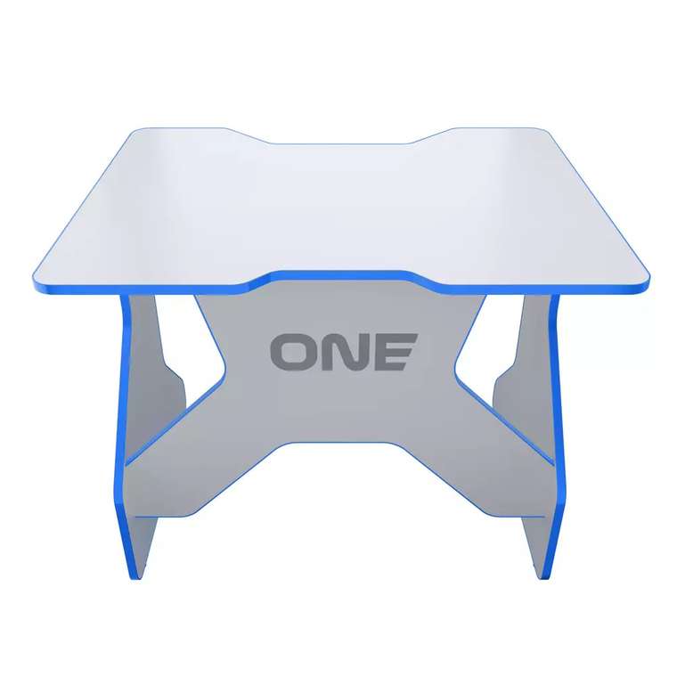 Игровой компьютерный стол One бело-синего цвета