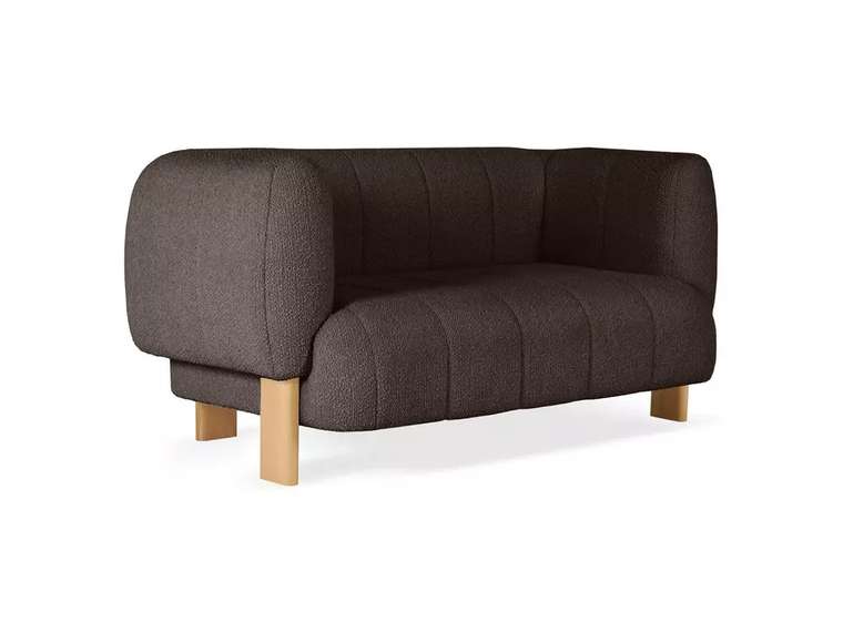 Диван Cassis М темно-коричневого цвета с бежевыми ножками 