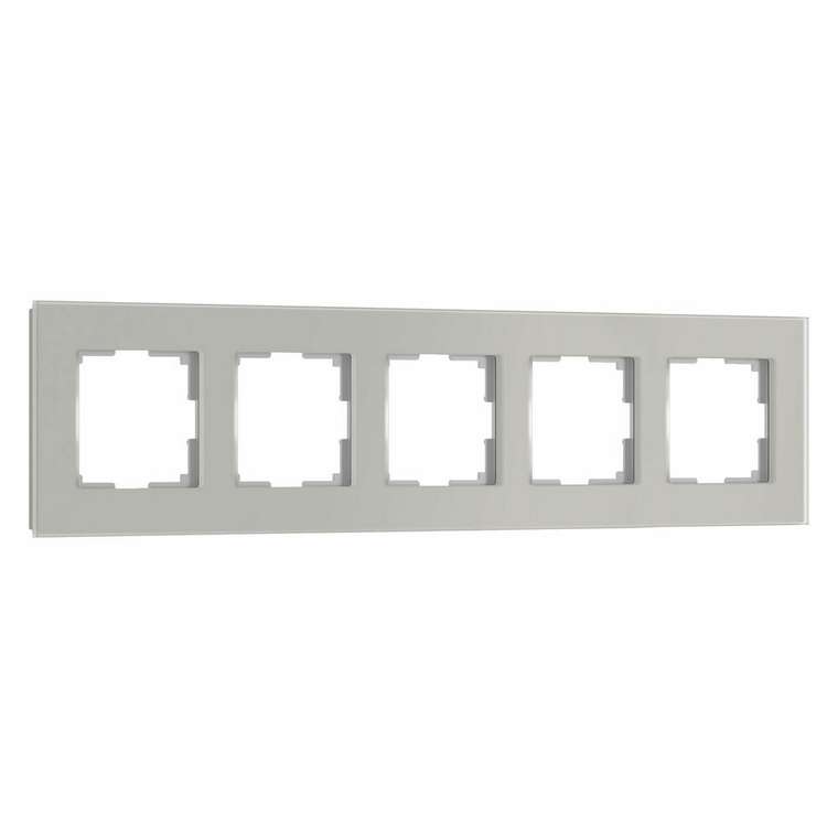 W0053117/ Рамка на 5 постов Senso (дымчатый, стекло soft-touch) W0053117 Senso дымчатый soft-touch