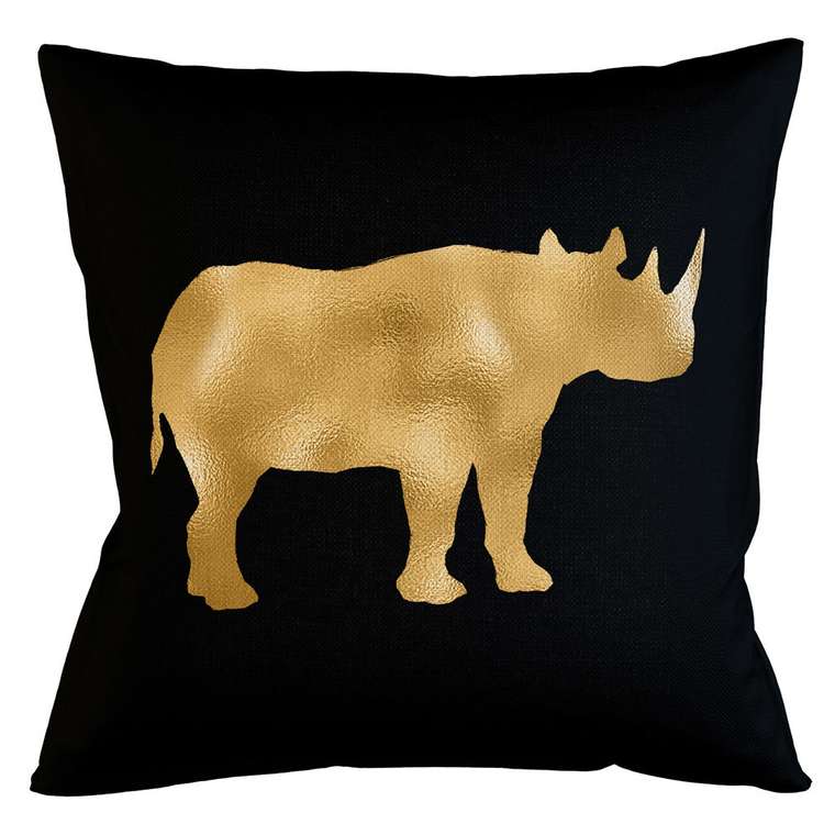 Интерьерная подушка Золотой носорог 45х45