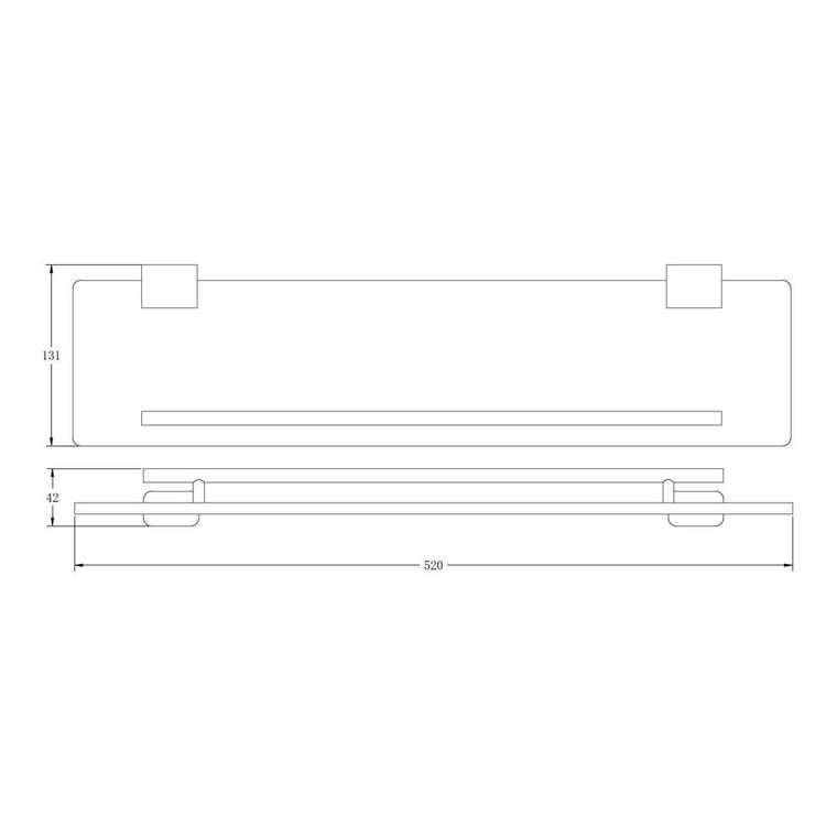 Полка стеклянная BELZ B90807, брашированное золото