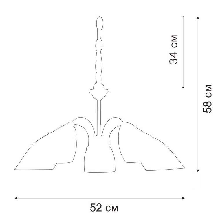 Люстра V3336/5, 5xE14макс. 40Вт, плафон ПП