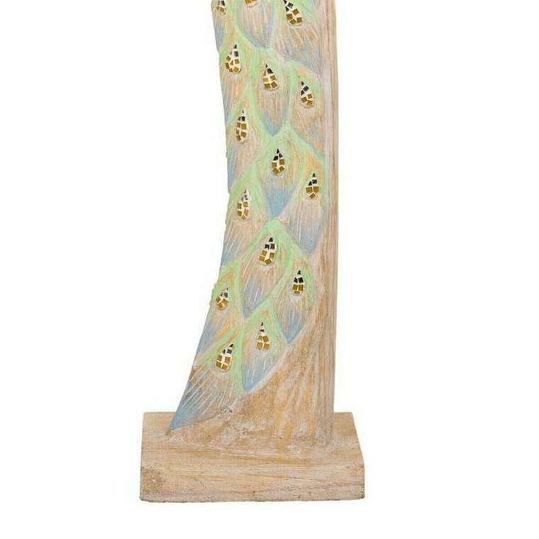 Декоративная фигура Джут Деревянный Cтекло павлин 106 x 15 x 22 cm