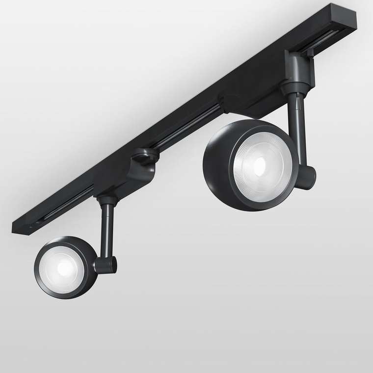 Трековый светодиодный светильник для однофазного шинопровода Oriol черного цвета