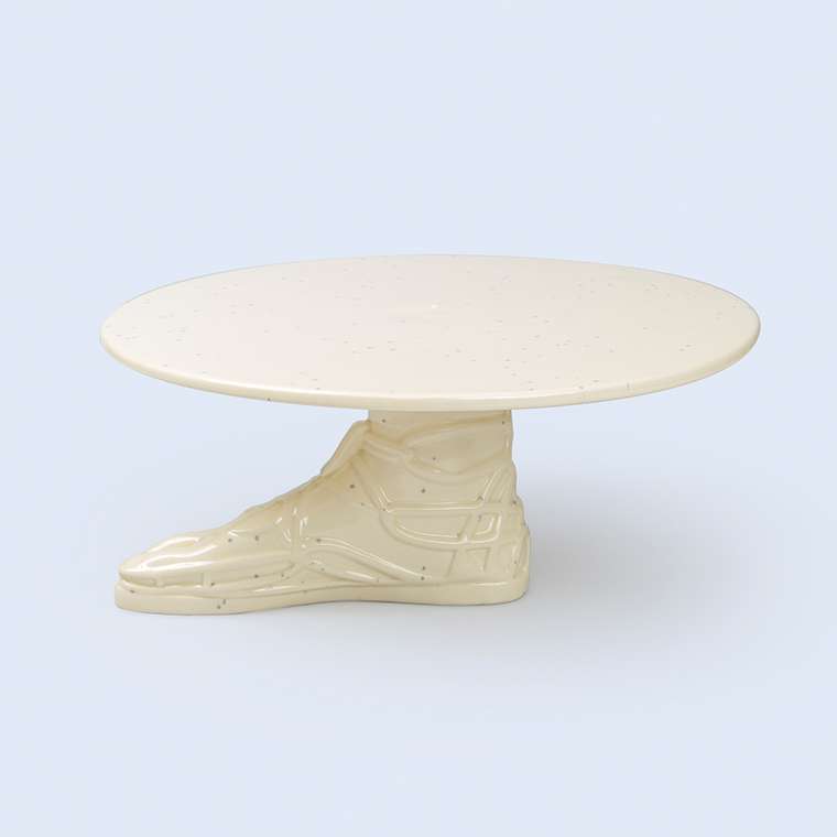 Подставка-столик керамическая Hestia белая круглая
