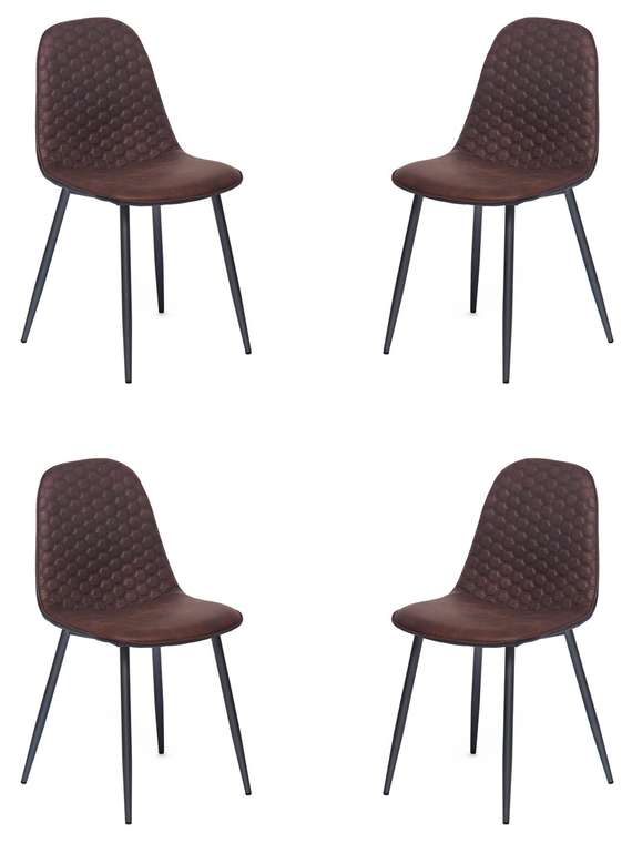 Комплект из четырех стульев Storm темно-коричневого цвета