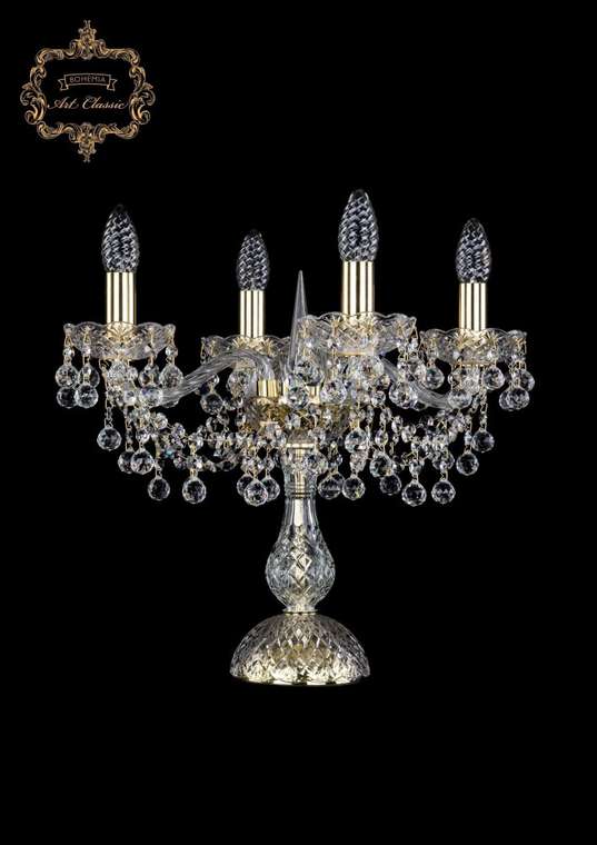 Хрустальная настольная лампа с подвесками Art Classic 46327 12.26.4.141-37.Gd.B подсвечник