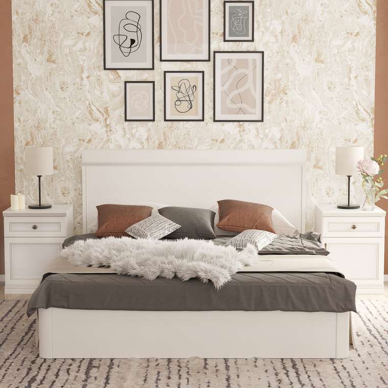 Кровать Белладжио 120х200 белого цвета с подъемным механизмом 