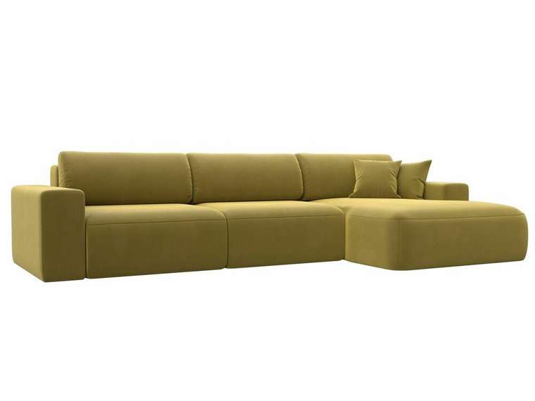Угловой диван-кровать Лига 036 Классик Лонг желтого цвета правый угол
