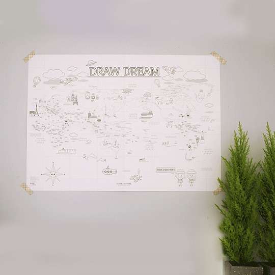 Карта мира-раскраска 'Draw Dream'