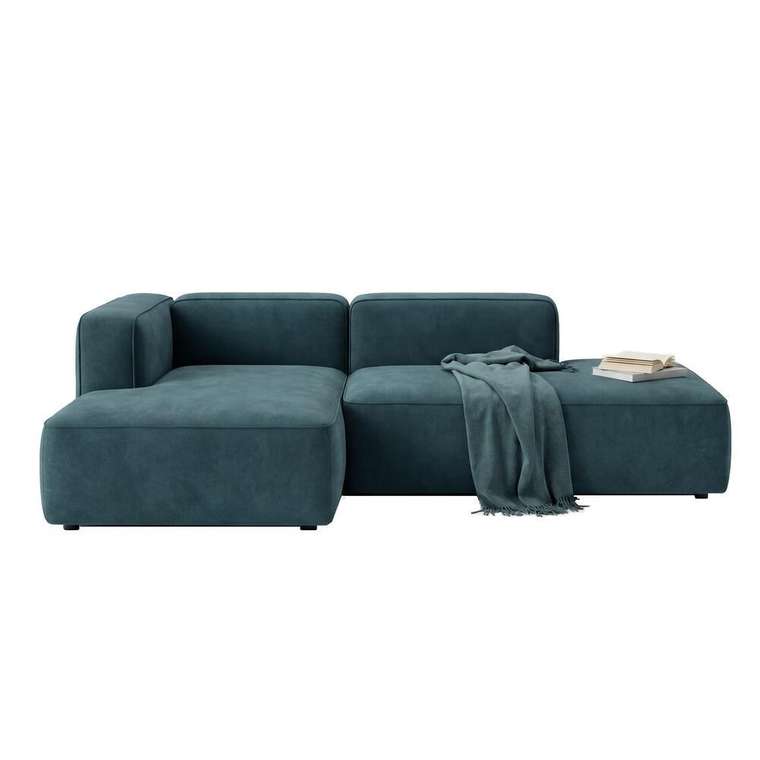 Угловой диван One модули R зеленого цвета левый