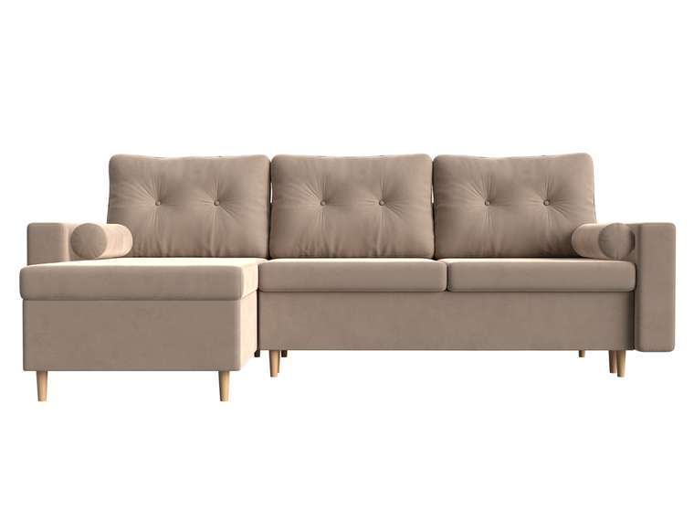 Угловой диван-кровать Белфаст бежевого цвета левый угол