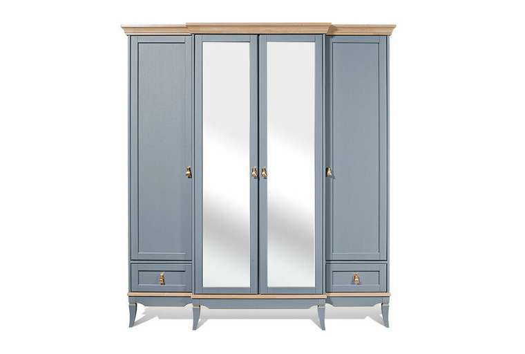 Шкаф для одежды Стюарт серо-синего цвета