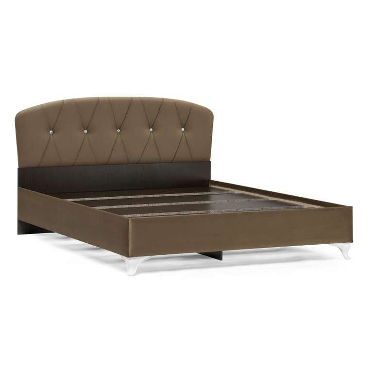 Кровать Алберто 160х200 коричневого цвета без подъемного механизма