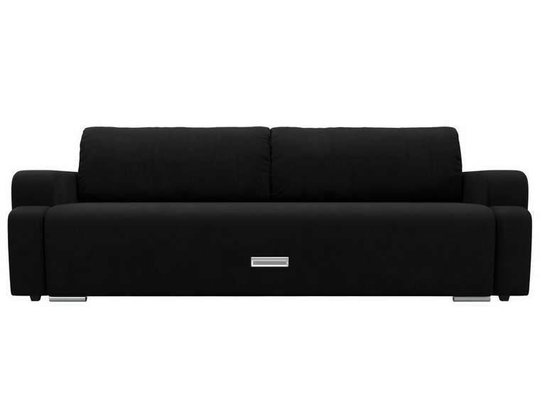 Прямой диван-кровать Ника черного цвета