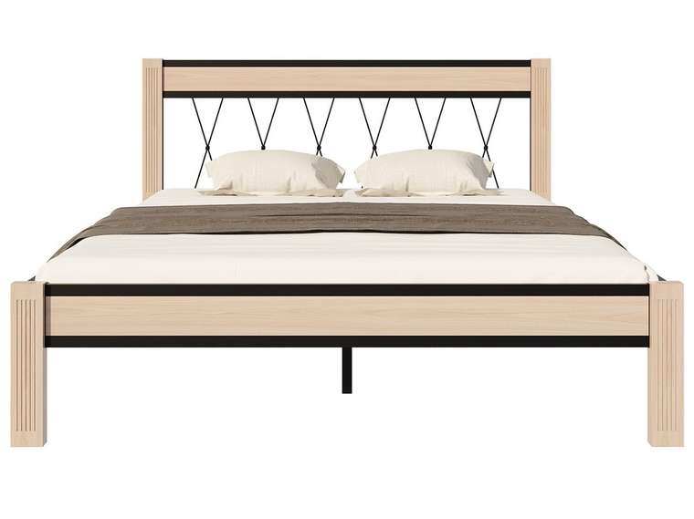 Кровать Кантри 140х200 без подъемного механизма черного цвета