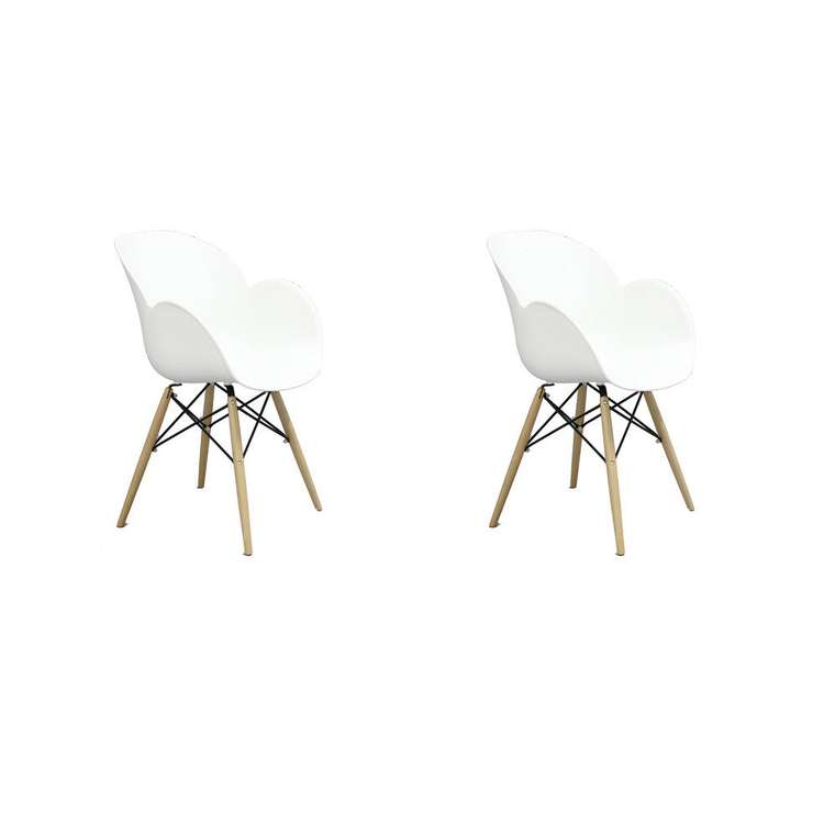 Набор из двух стульев Колонель на деревянных ножках белого цвета