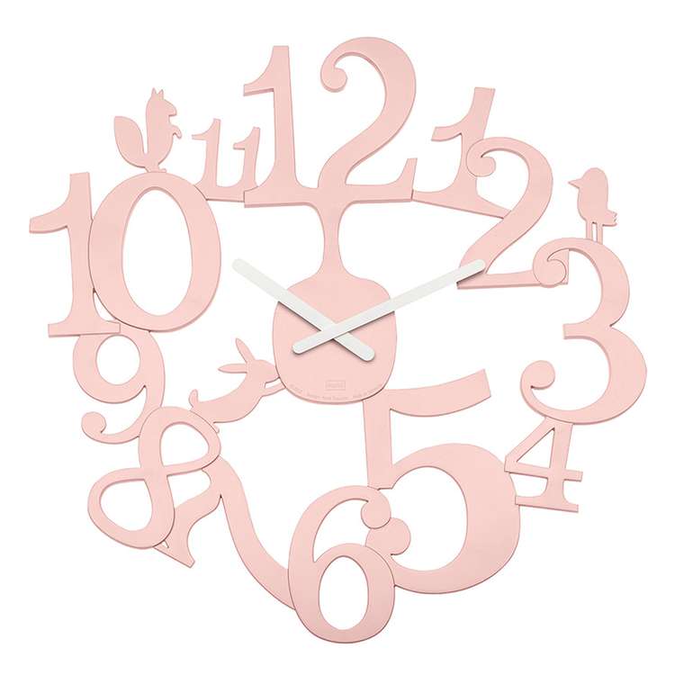 Часы настенные Pip розового цвета