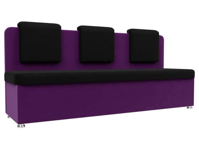 Кухонный прямой диван Маккон фиолетово-черного цвета