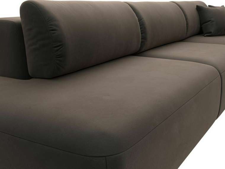 Угловой диван-кровать Лига 036 Модерн Лонг темно-коричневого цвета правый угол