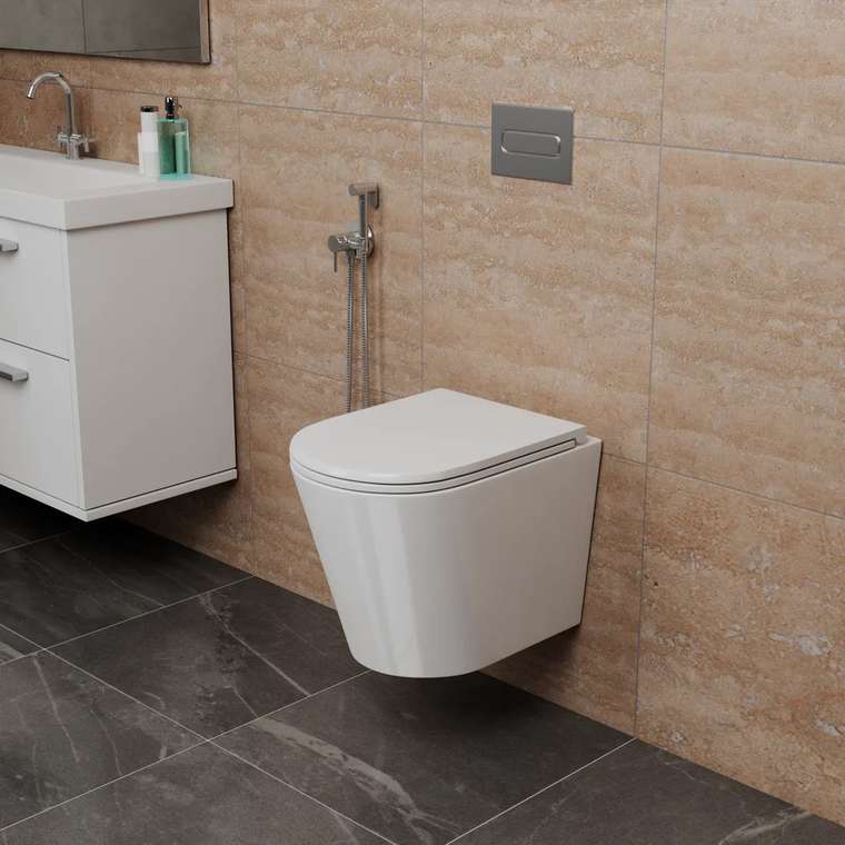 Унитаз подвесной Damp;K Venice белый, безободковый, с микролифтом