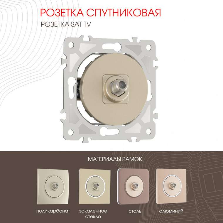 Розетка 202.42-1.shampan (пластик, цвет шампань)