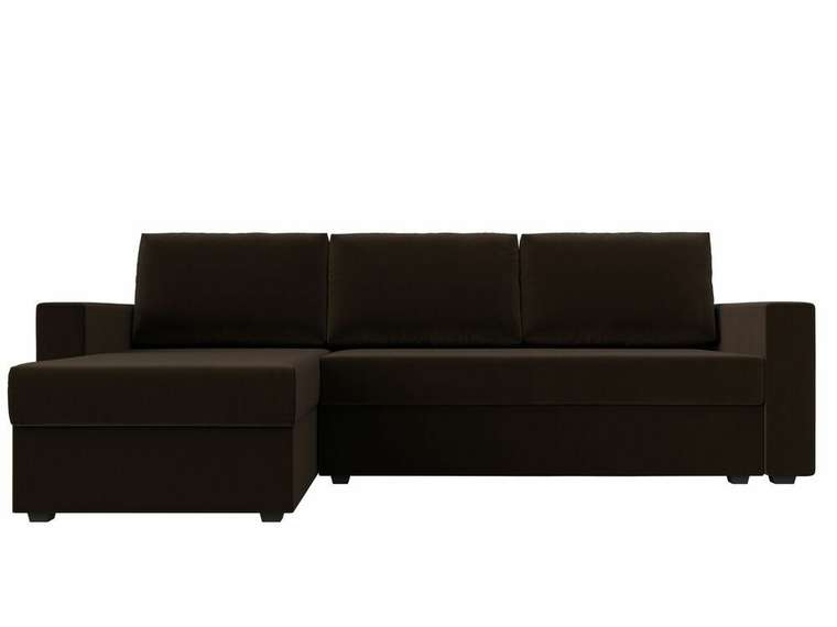 Угловой диван-кровать Траумберг Лайт коричневого цвета левый угол 