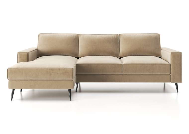 Угловой диван-кровать Мэдисон с оттоманкой бежевого цвета