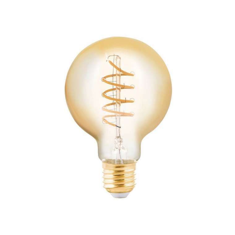 Диммируемая светодиодная лампа филаментная 220V G80 E27 4W (соответствует 24W) 245Lm 2200К (желтый как свеча) 