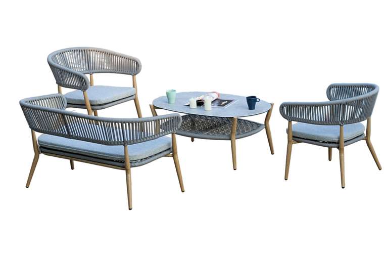 Комплект садовой мебели Samos серо-голубого цвета
