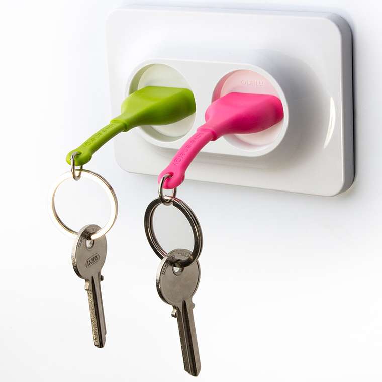 Двойной брелок+держатель для ключа Unplug розовый