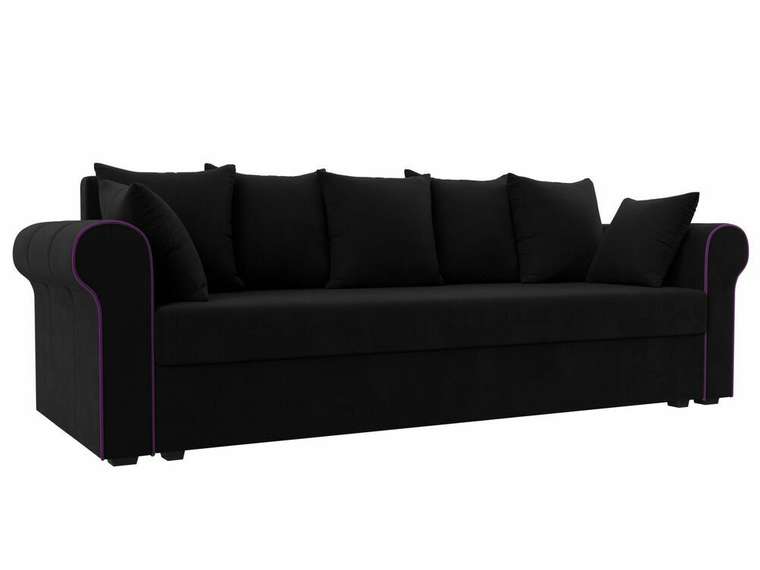 Прямой диван-кровать Рейн черного цвета