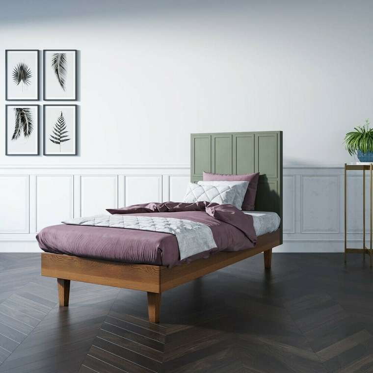 Кровать Andersen 120х190 с изголовьем зеленого цвета